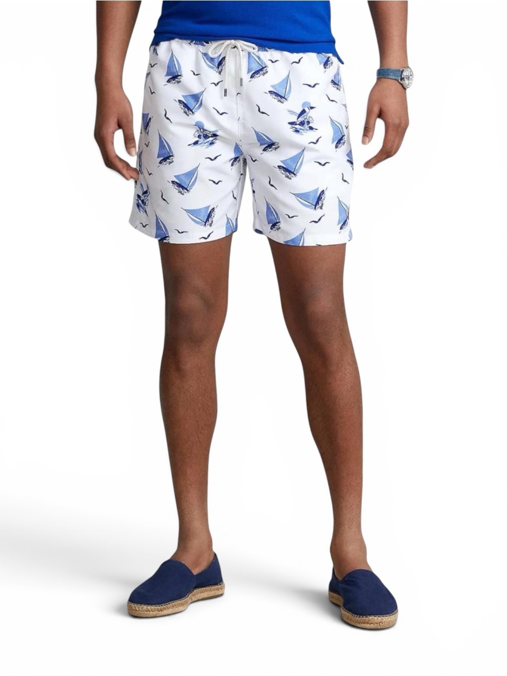 Polo Ralph Lauren Sailboat Bear Swim Trunks 1XB NWT Blue White